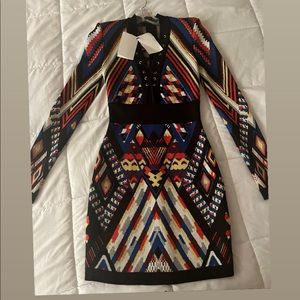 Balmain sweater multicolored dress, very sexy and classy. Size 36. Tie-up front